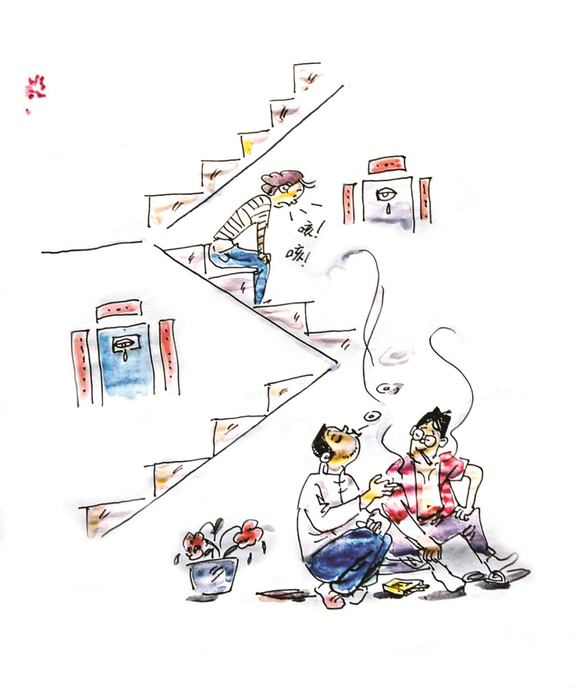 小区楼道里吸烟该禁止了