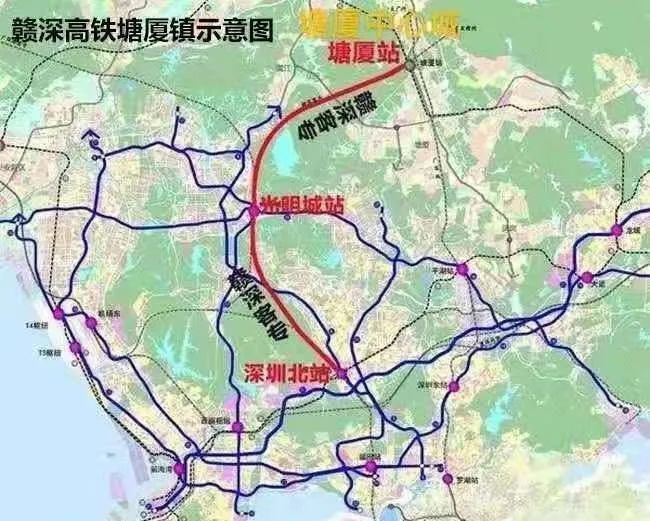 深圳四號地鐵延伸至東莞塘廈,與東莞r4線相接,從而實現深圳北和東莞南