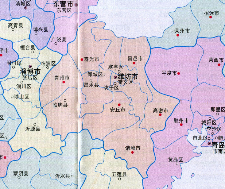 潍坊地图全图放大高清图片