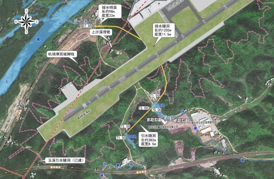 丽水机场最新进展沙溪改道工程完成隧洞工程全部混凝土浇筑