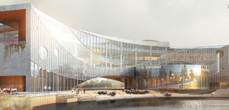 钢结构最大跨度50米30多种弧形结构这栋双曲面建筑已揭开面纱