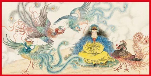山海经 中出现的西王母 并非野兽模样的怪物 而是一个大美人 腾讯新闻