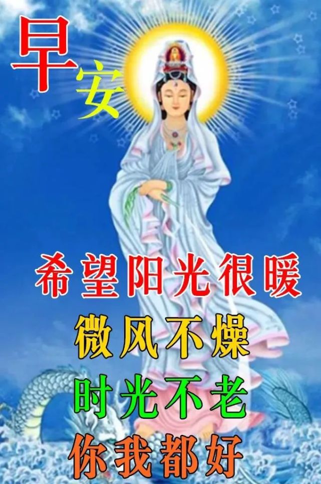 8張觀音菩薩早上好圖片動態表情大全大家早晨好佛祖保佑您