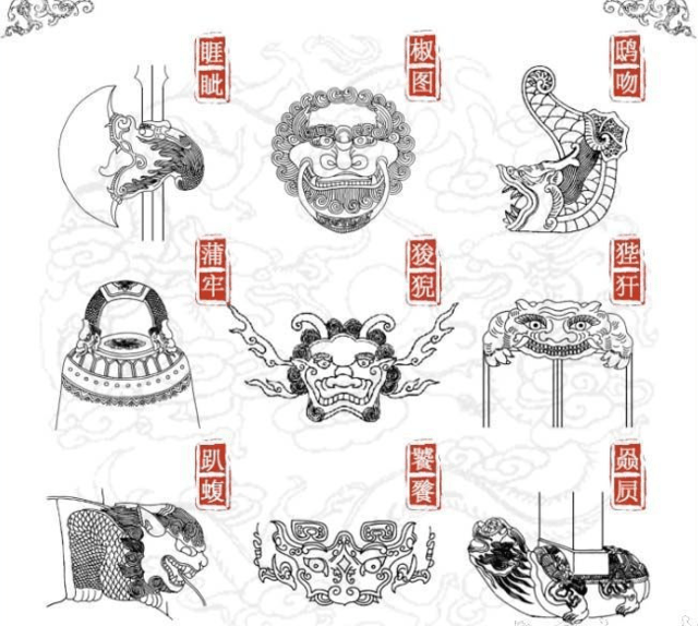 "译文《玉芝堂谈荟·龙生九子"龙生九子不成龙,各有所好.