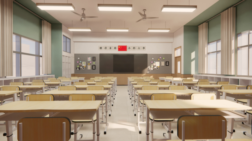 教室走廊宽敞的门厅现代化教学楼综合教学区即将迎来朝气蓬勃的新同学