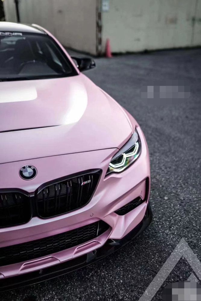 膜呗改色案例宝马m2改色樱花粉簌簌的粉来的很甜