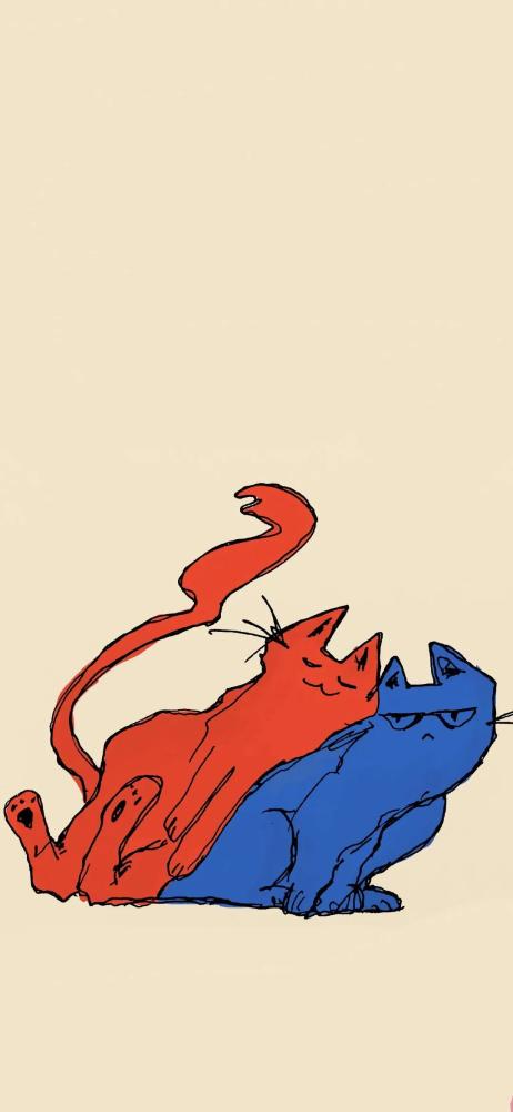 超治愈漫画:喵星人插画壁纸!