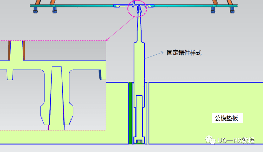 ug nx产品冬菇头倒扣二次强脱机构,模具结构分析与说明