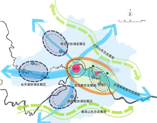 組團發展謀求提高紅安麻城黃陂新洲在武漢城市圈中的發展地位