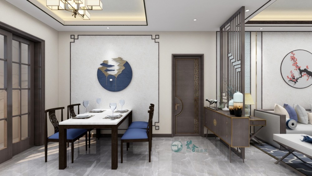 大美新中式,硅藻泥背景墙十分高档,很有韵味