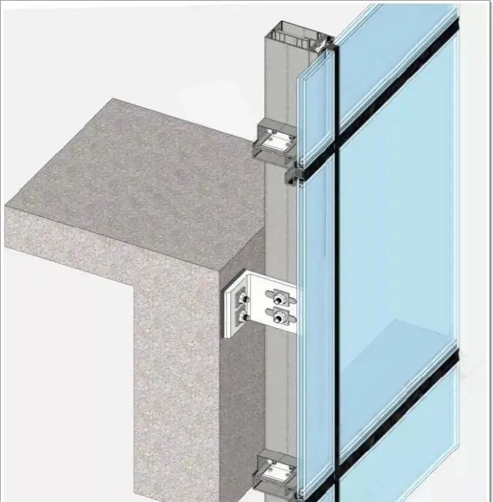隐框幕墙,顾名思义就是外立面看不见框体,框料在玻璃的内侧,与玻璃