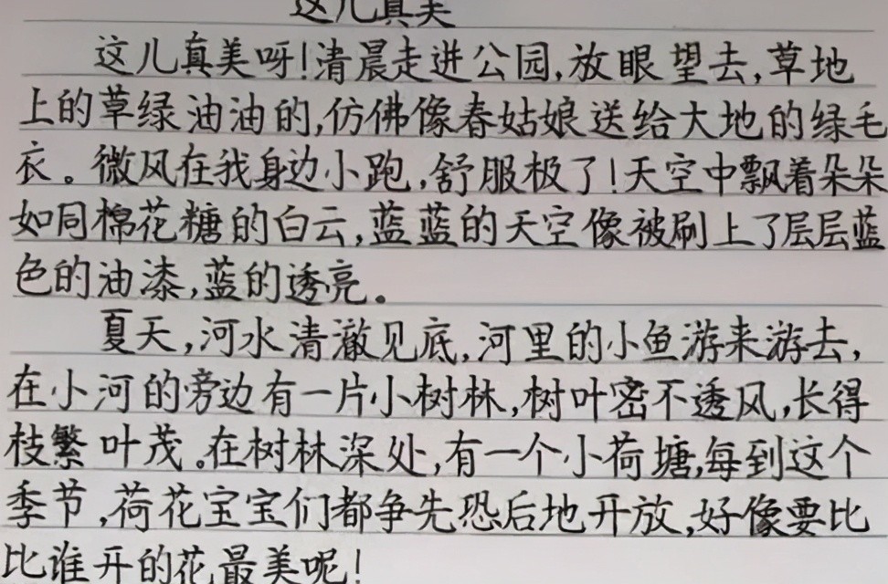 小学生字体堪比印刷体老师赞不绝口自律的人生到底有多酷