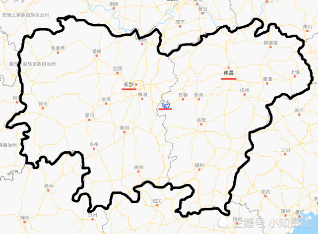 萍乡所处两省位置图