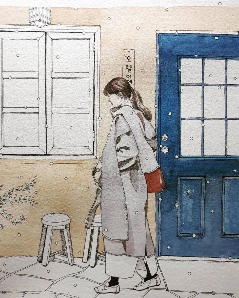 水彩|享受生活 水彩插画 钢笔淡彩 花卉 人物 场景(下)