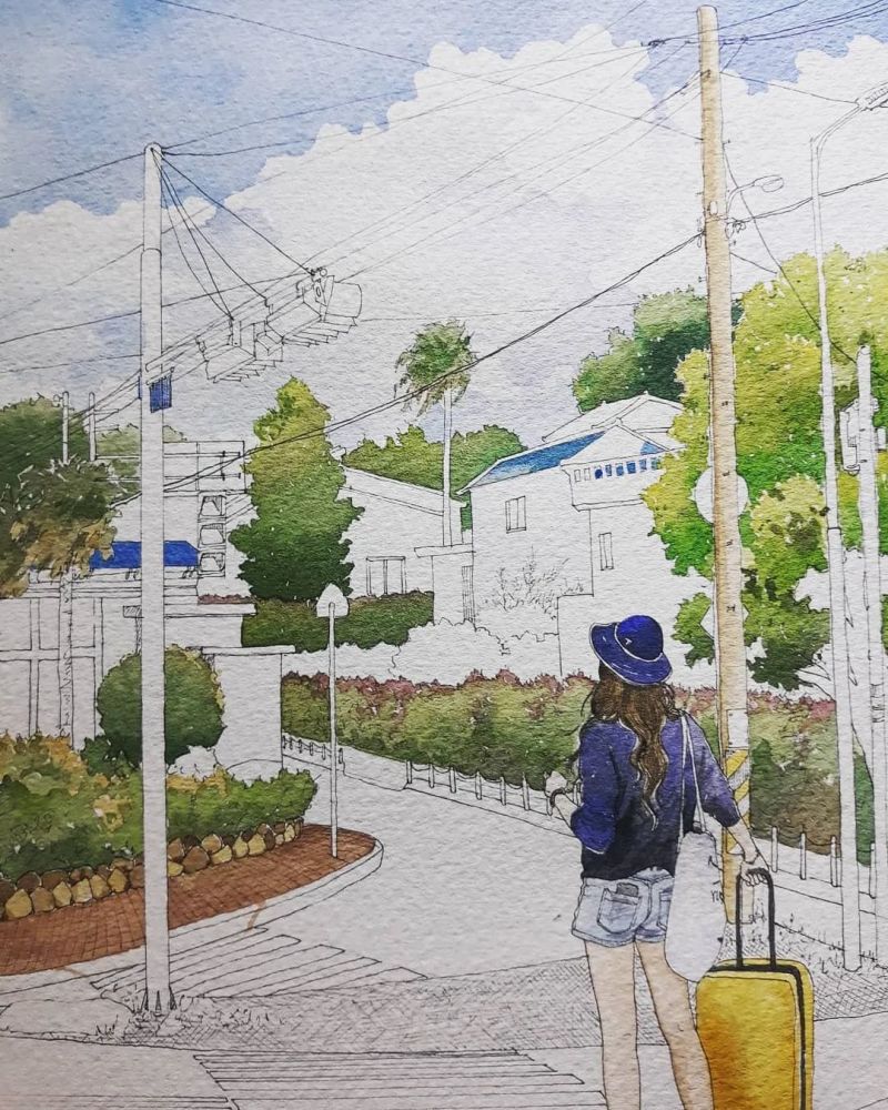 水彩|享受生活 水彩插画 钢笔淡彩 花卉 人物 场景(下)