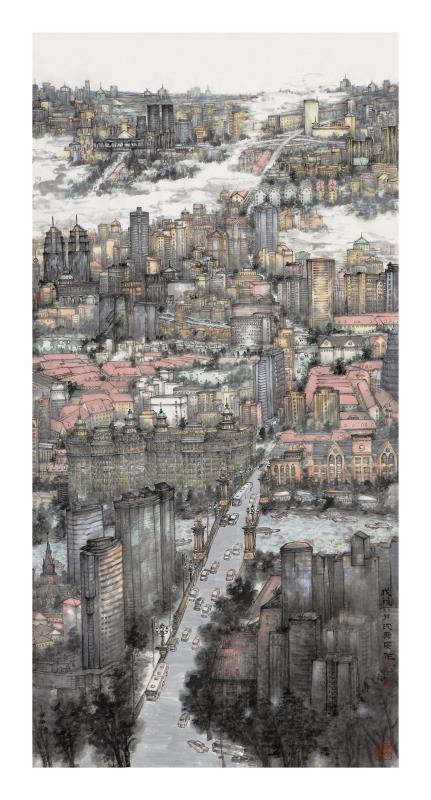 沈舜安城市山水画对当代景观作当代表达