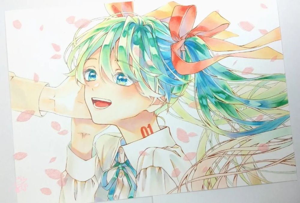 【馬克筆插畫】初音未來miku系列～(新手入門動漫人物女生素材)_騰訊