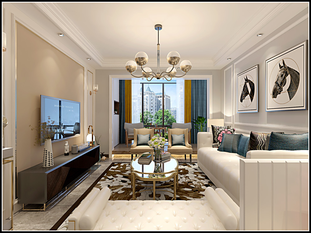 现代风格客厅效果图客厅是最主要的公共活动空间,不管是否做人工吊 