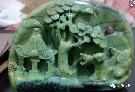 中国　翡翠彫刻 : ウサギ像 工芸品 アンティーク/コレクション その他 無料オーダー