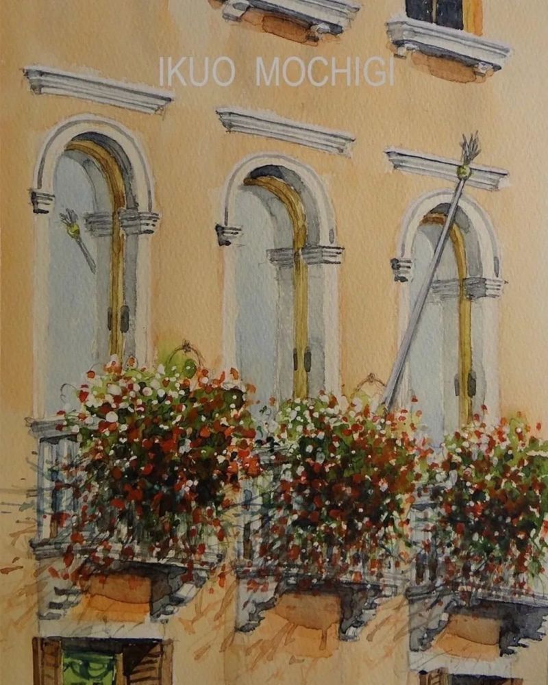 水彩|一个地方不同角度的取景绘画 阴郁的暖色 风景水彩 持木 郁雄