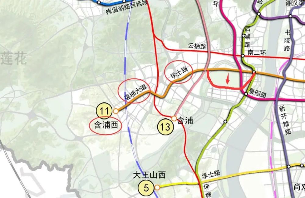 地铁11号线西段规划地铁13号线而13号线则是一条南北向的线路.