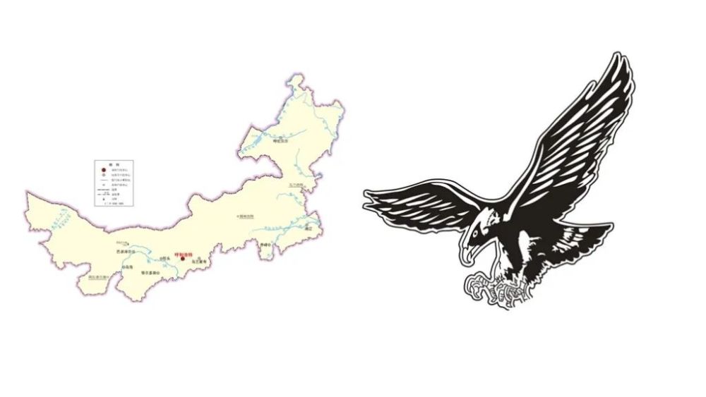 内蒙古像个翱翔的雄鹰.形象图2,吉林——像个三角形.