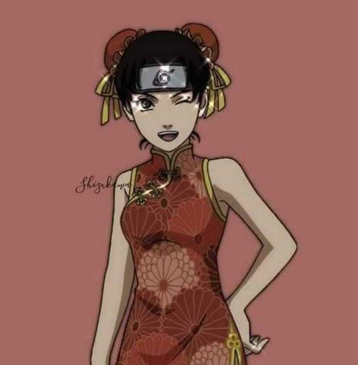 当火影中的女角色穿上旗袍,小樱宛如贵妇,看到纲手果然没有失望