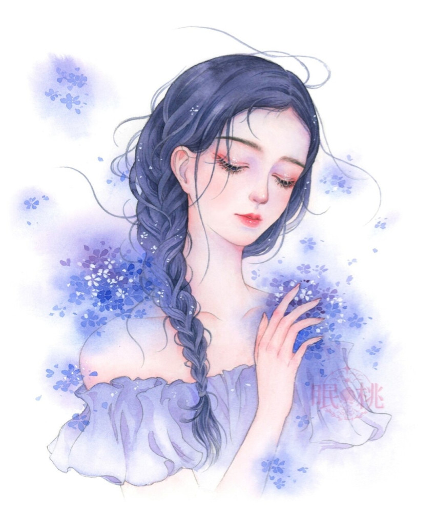 超好看小清新水彩手绘女生头像