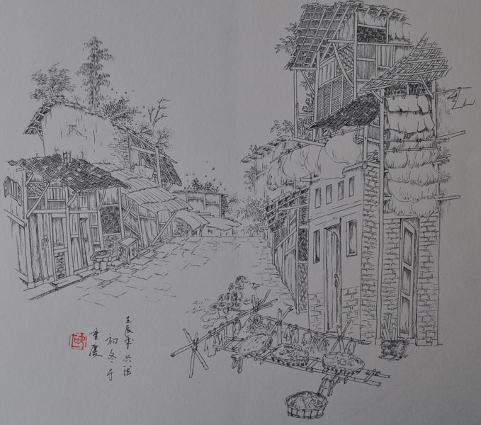重庆特产传说527北碚复兴线描画带着泥土味的艺术美