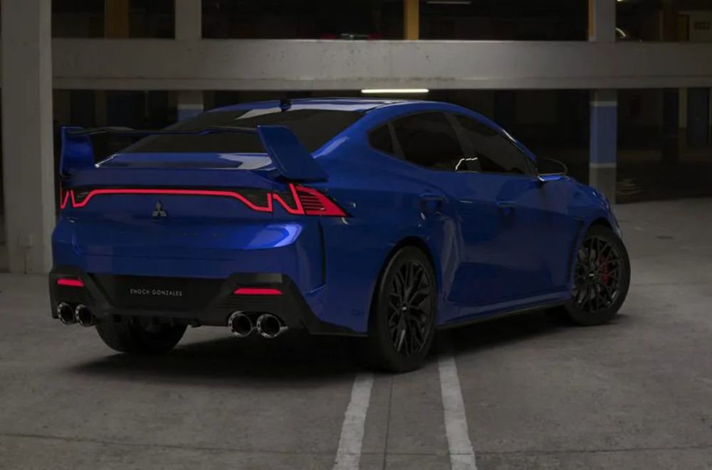 7, 车尾evo标志性的大尺寸固定尾翼依旧保留 8, 贯穿式尾灯是现代流行