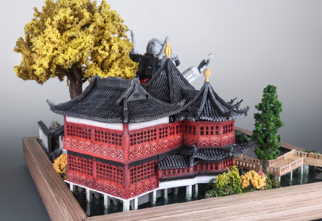 模玩控:机动战士高达,国风pgu78高达模型场景佳作《豫园×高达》