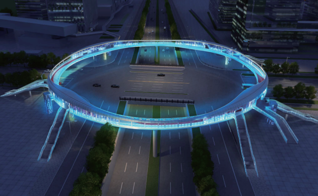 超高颜值西安最美环形天桥正式启用