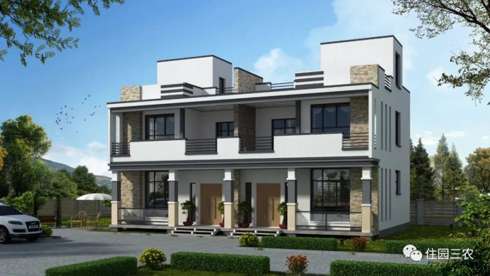 农村自建二层双拼别墅面宽152米两边各有3室1厅生活棒棒的