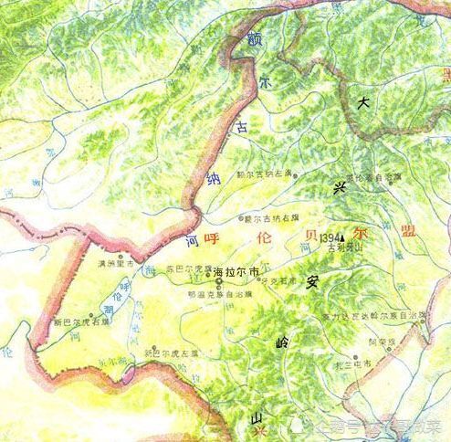 呼伦贝尔湖地形图