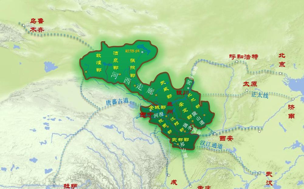内向:沿陇山道,渭水河谷联系关中;沿西汉水河谷过襄阳直通武汉;沿祁山