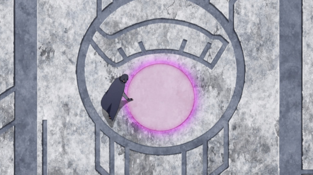 的异次元空间,这里最醒目的标志就是象征大筒木一族的三组圆形图腾