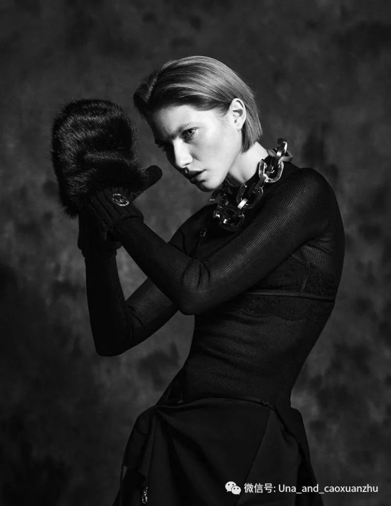 波兰超模达加·杰斯,《俄罗斯数字》秋季黑色时装摄影