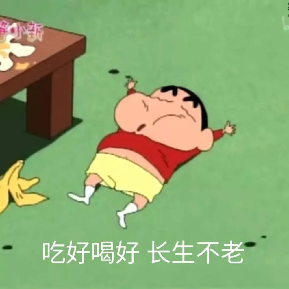 蜡笔小新恶搞表情吃好喝好长生不老