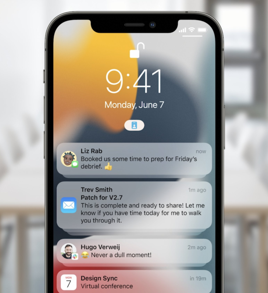全新消息通知界面7日凌晨,苹果 wwdc 2021 活动如期举行,ios 15重磅