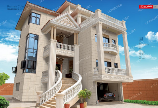 大气的欧式风建筑少不了罗马柱元素