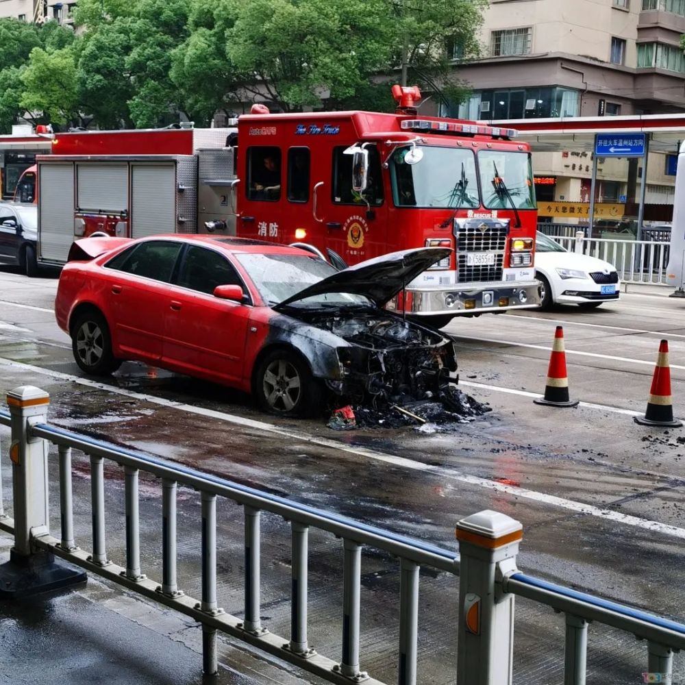 突发!温州市区一辆豪车爆炸燃烧
