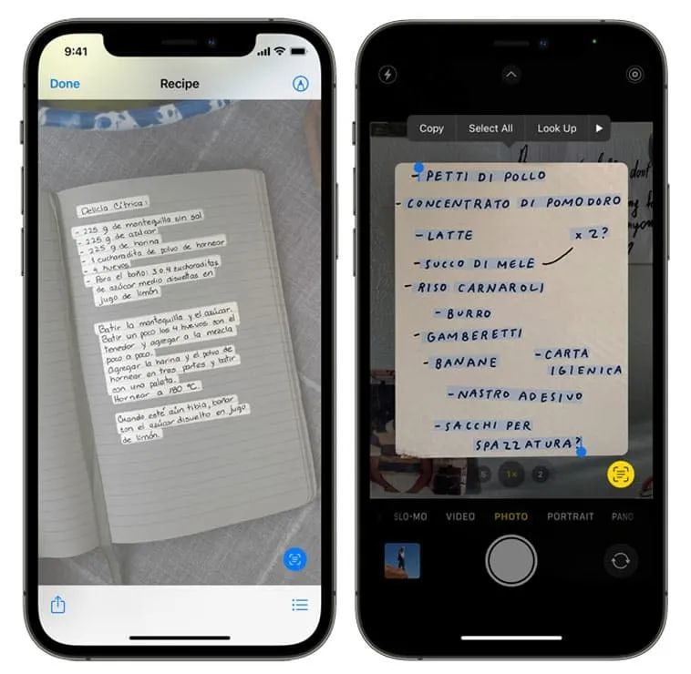 内置的相机可以直接识别图片中的文字,并可以进行实时提取和操作.