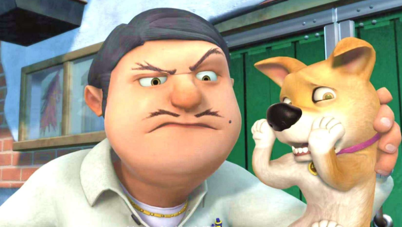 我也跟着看了:说是一个饭店的老板捉到一只走失的宠物狗,光头强想救这