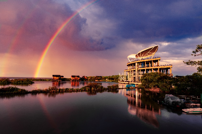 鸡西春观万鸟秋望山夏纳凉风冬戏雪
