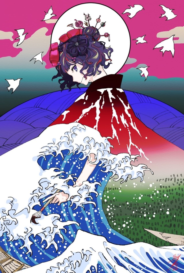 色彩流转间,创想越界,倾倒万丈星辰|绯乃佰|pixiv|构图