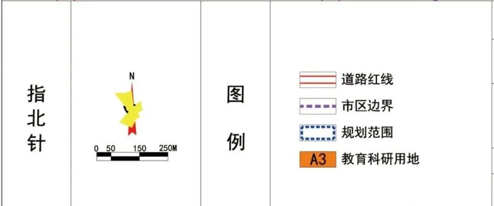 指北針,圖例此次修改範圍為北起北大街,南至壩陵北街,東三道巷,西起