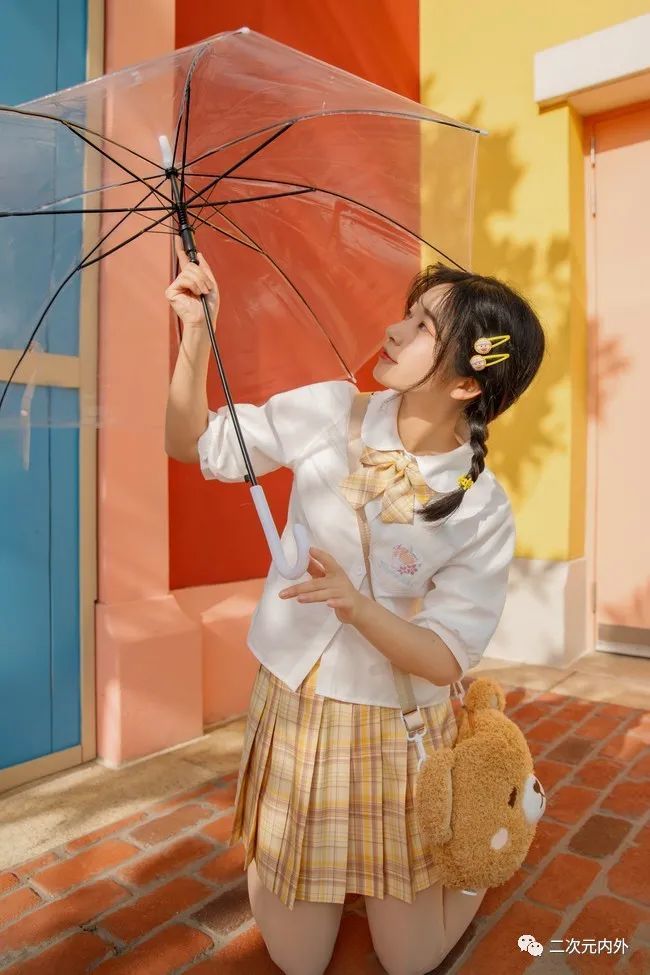 jk私影透明雨伞与双马尾