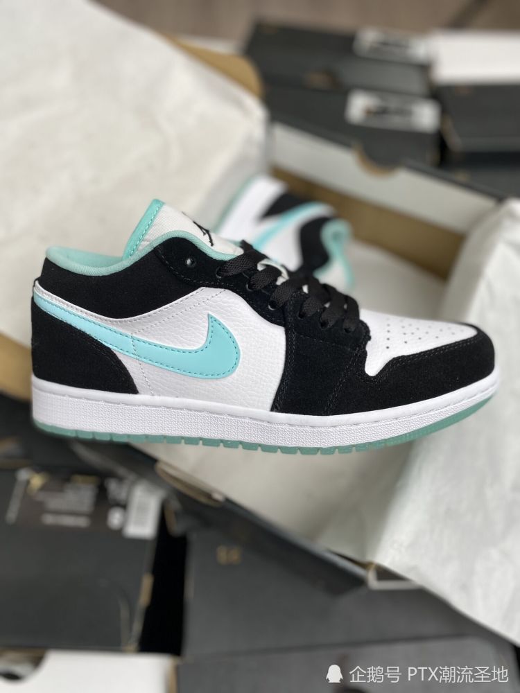 aj1低帮篮球鞋蒂芙尼绿我爱了,神仙配色薄荷绿的logo是3m反光的超好看