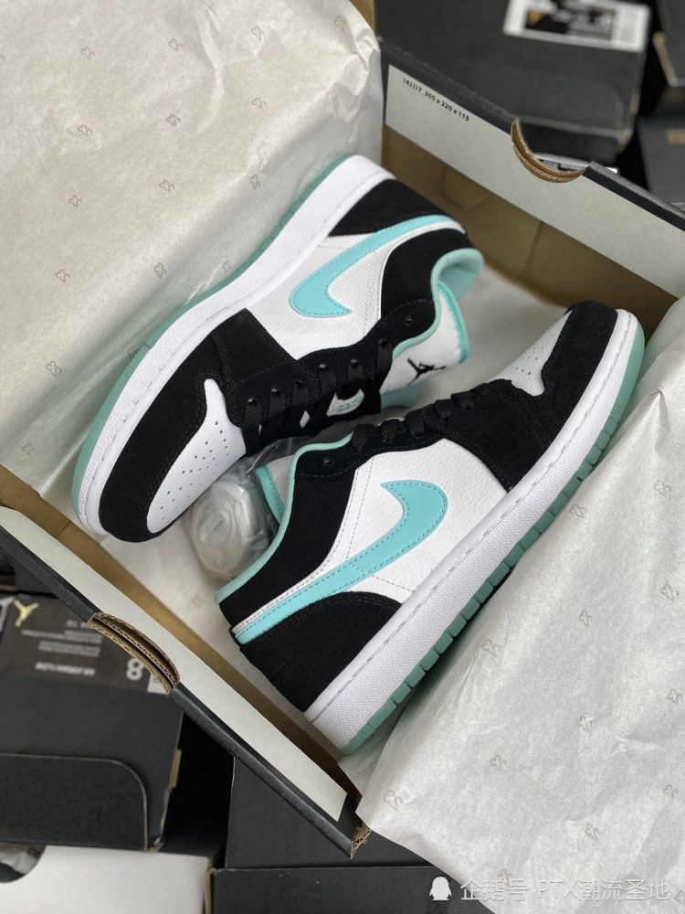 aj1低帮篮球鞋蒂芙尼绿我爱了,神仙配色薄荷绿的logo是3m反光的超好看