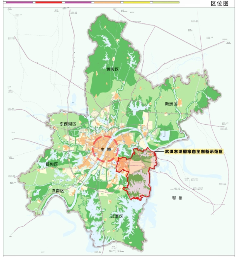 58平方公里,青山區——57.12平方公里江岸區——80.